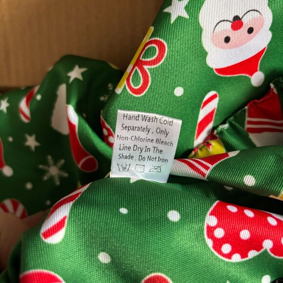 Boys M 8/10 Green Christmas Santa Print 2-Piece Holiday Suit Jacket & Pants - Picture 7 of 11